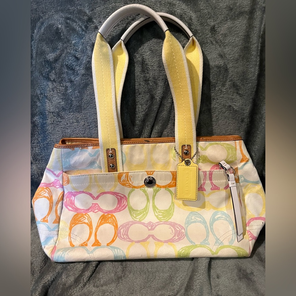 COACH Vintage Hampton Scribble Satchel Bag F10673